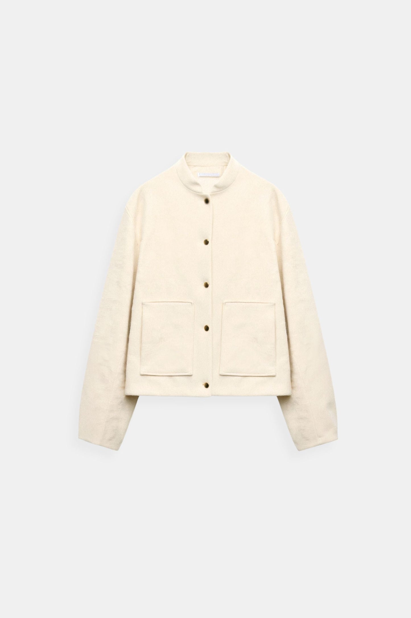 Luxury Button Pockets Stand Collar Bomber Jacket