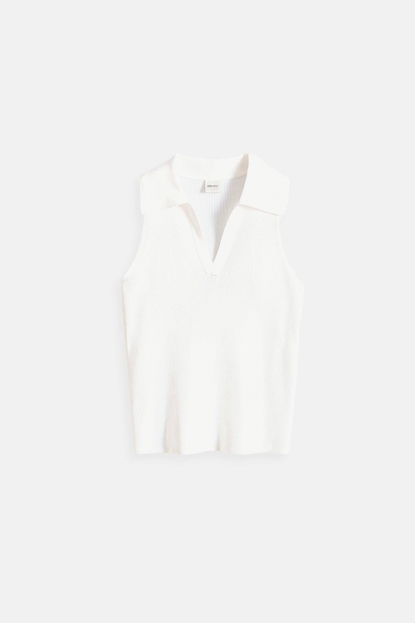 Old Money Simple Solid Collared Ribbed Knitted Sleeveless V-neck Top