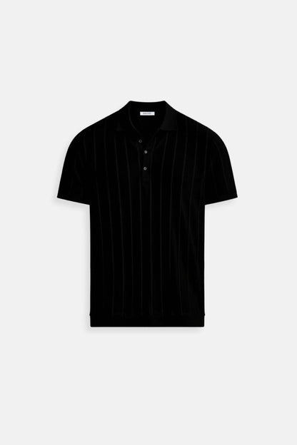 Old Money Vertical Striped Chic Button Up Polo T-Shirt
