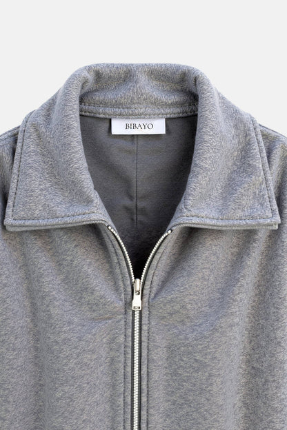 Old Money Elegant Plain Color Zip Up Tweed Jacket