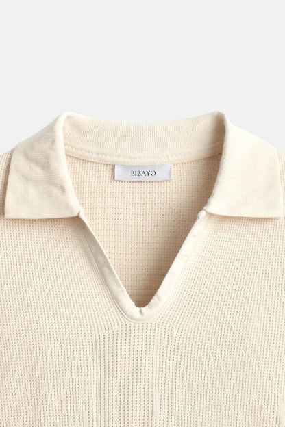 Old Money Casual Short Sleeve Knitted High Stretch Polo T-Shirt