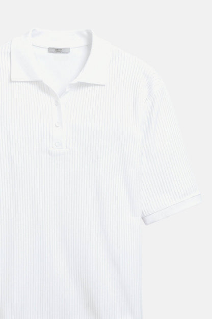 Old Money Premium Button Front V Neck Short Sleeve Slim Knit T-Shirt