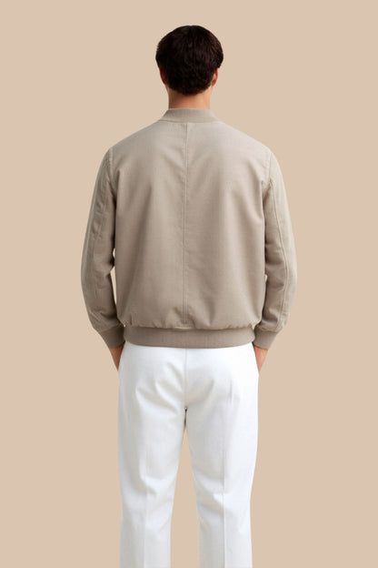 Quiet Luxury Slim Fit Bomber Jacket
