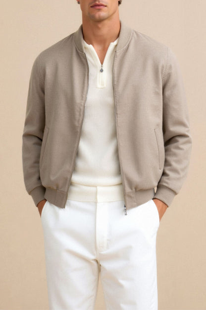 Quiet Luxury Slim Fit Bomber Jacket