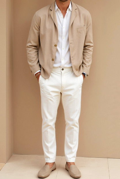 Old Money Men's Casual Versatile Suit Jacket with Suit Collar