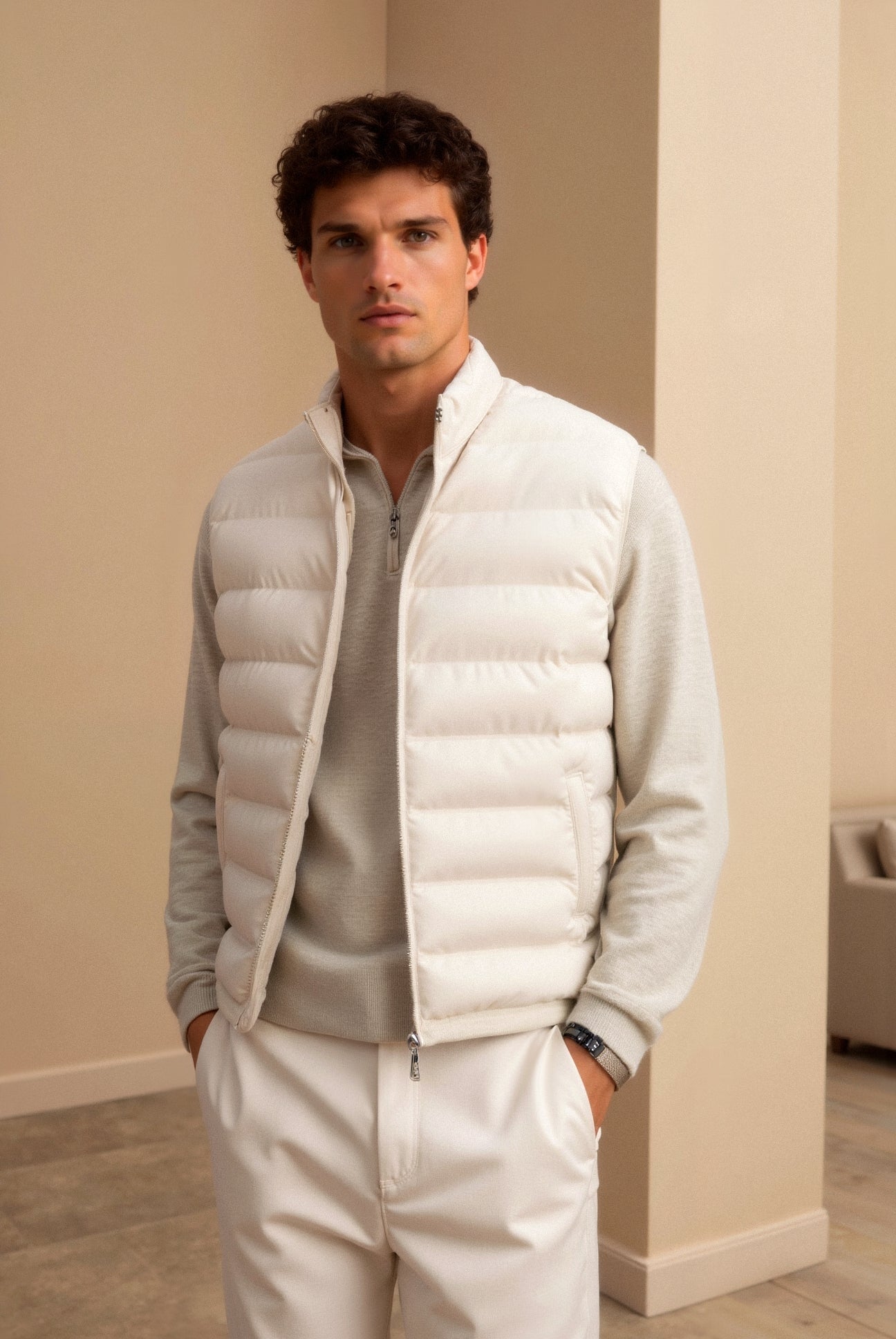 High Business Stand Collar Premium Vest